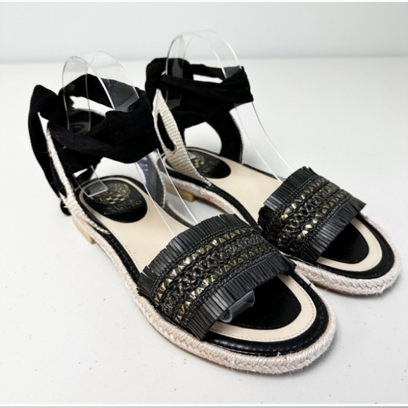 Vince camuto Black jute kimono sandals sz 7.5 new. - Picture 2 of 9